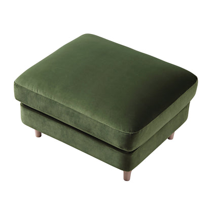 Canapé et repose-pieds en velours vert Daphnis Fern
