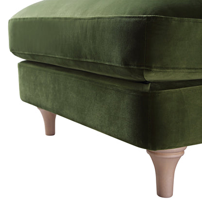 Canapé et repose-pieds en velours vert Daphnis Fern