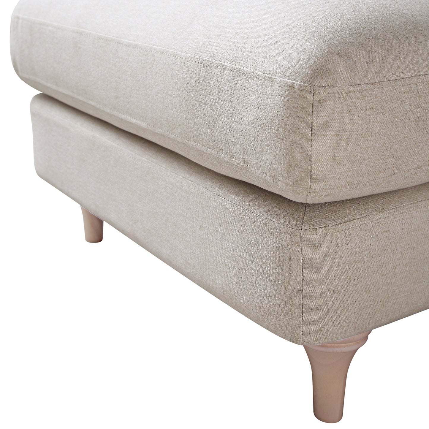 Canapé et repose-pieds en tissu Daphnis Oatmeal