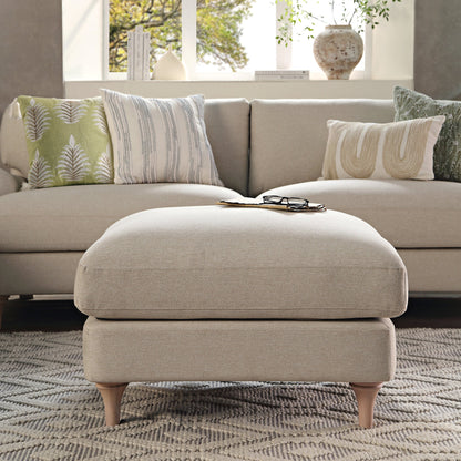 Canapé et repose-pieds en tissu Daphnis Oatmeal