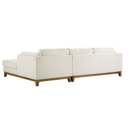 Canapé Dipley en tissu bouclé beige, canapé Grande Chaise, orientation droite