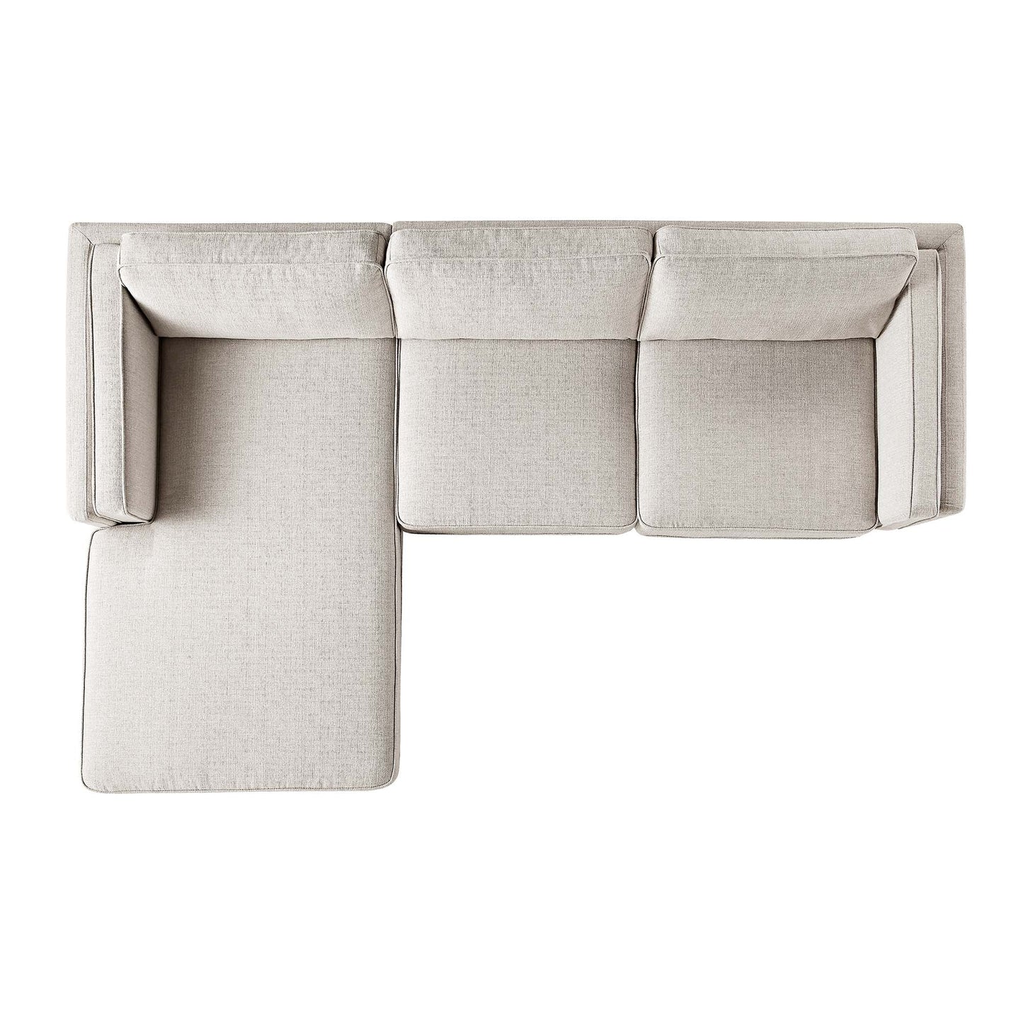 Canapé en tissu tissé Dipley Oatmeal, canapé Grande Chaise, orientation gauche
