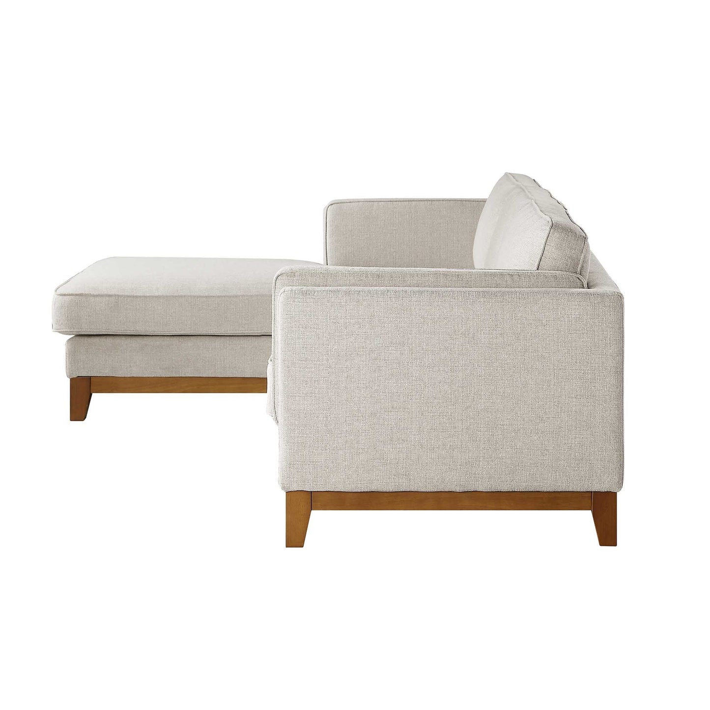 Canapé en tissu tissé Dipley Oatmeal, canapé Grande Chaise, orientation gauche