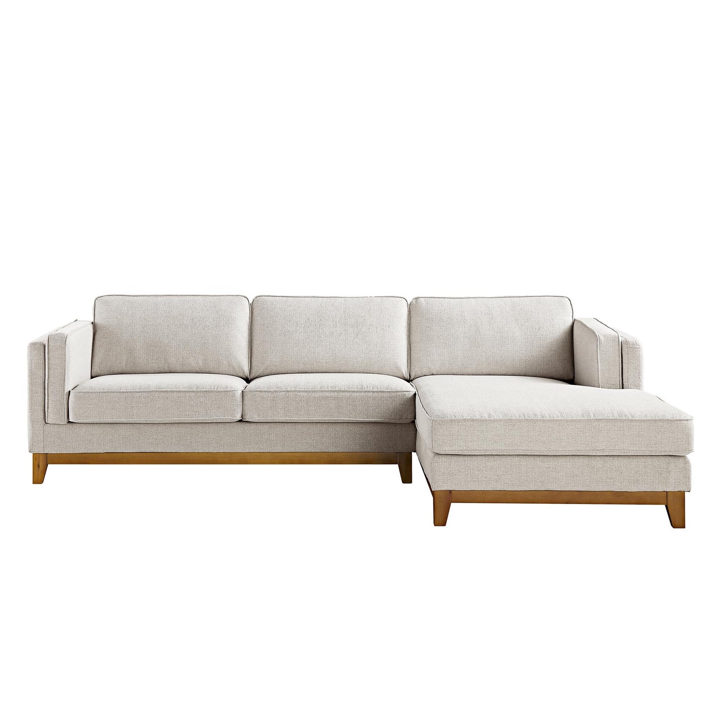 Canapé en tissu tissé Dipley Oatmeal, canapé Grande Chaise, orientation droite