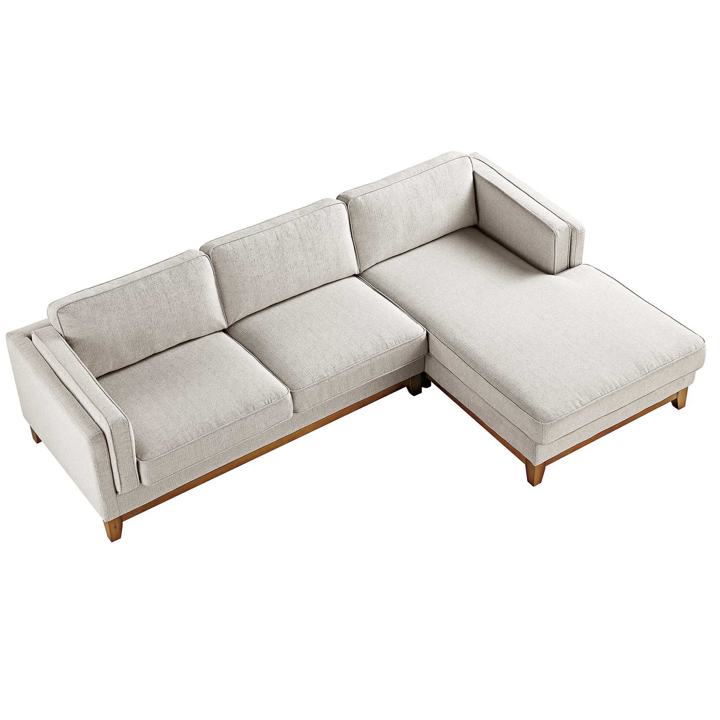 Canapé en tissu tissé Dipley Oatmeal, canapé Grande Chaise, orientation droite