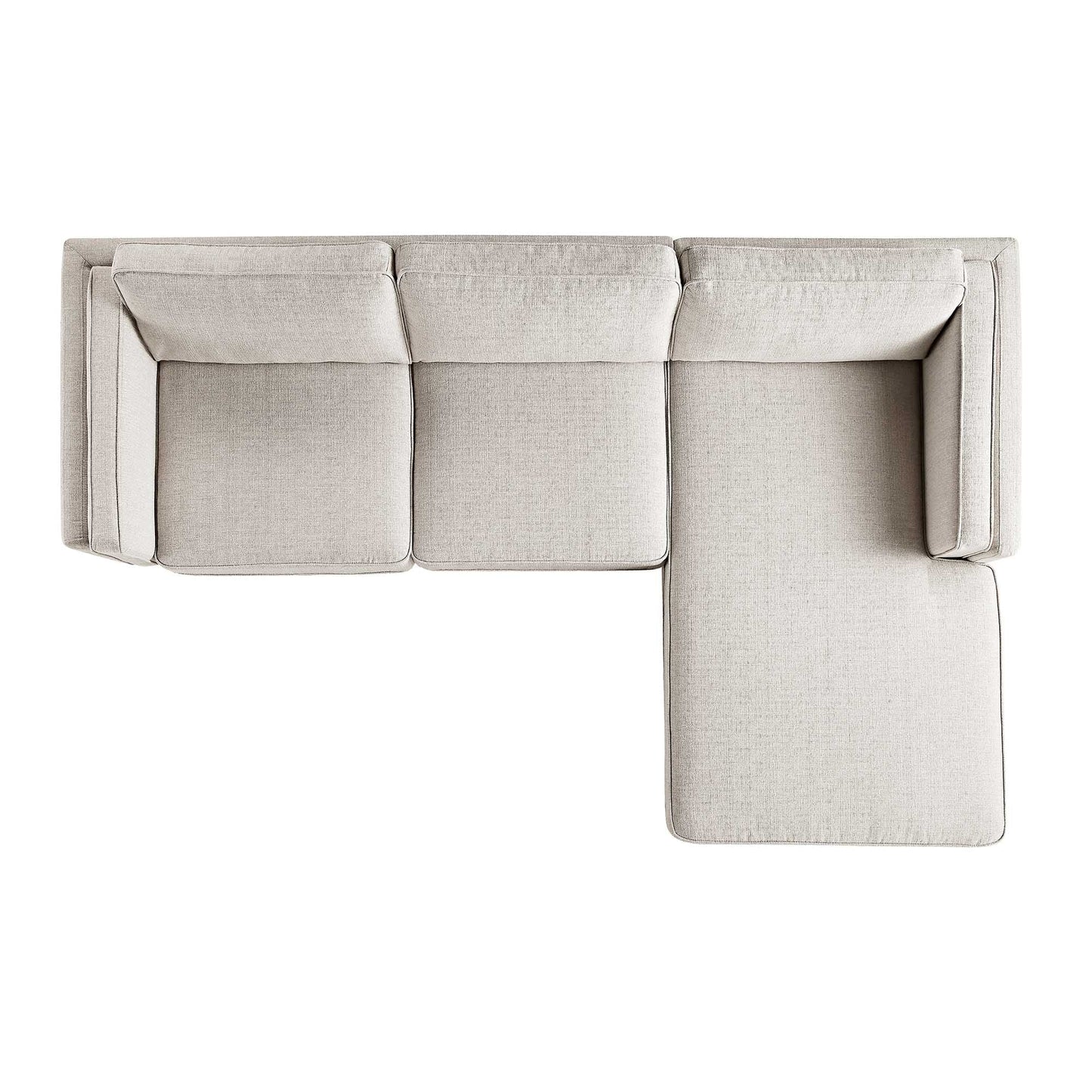 Canapé en tissu tissé Dipley Oatmeal, canapé Grande Chaise, orientation droite