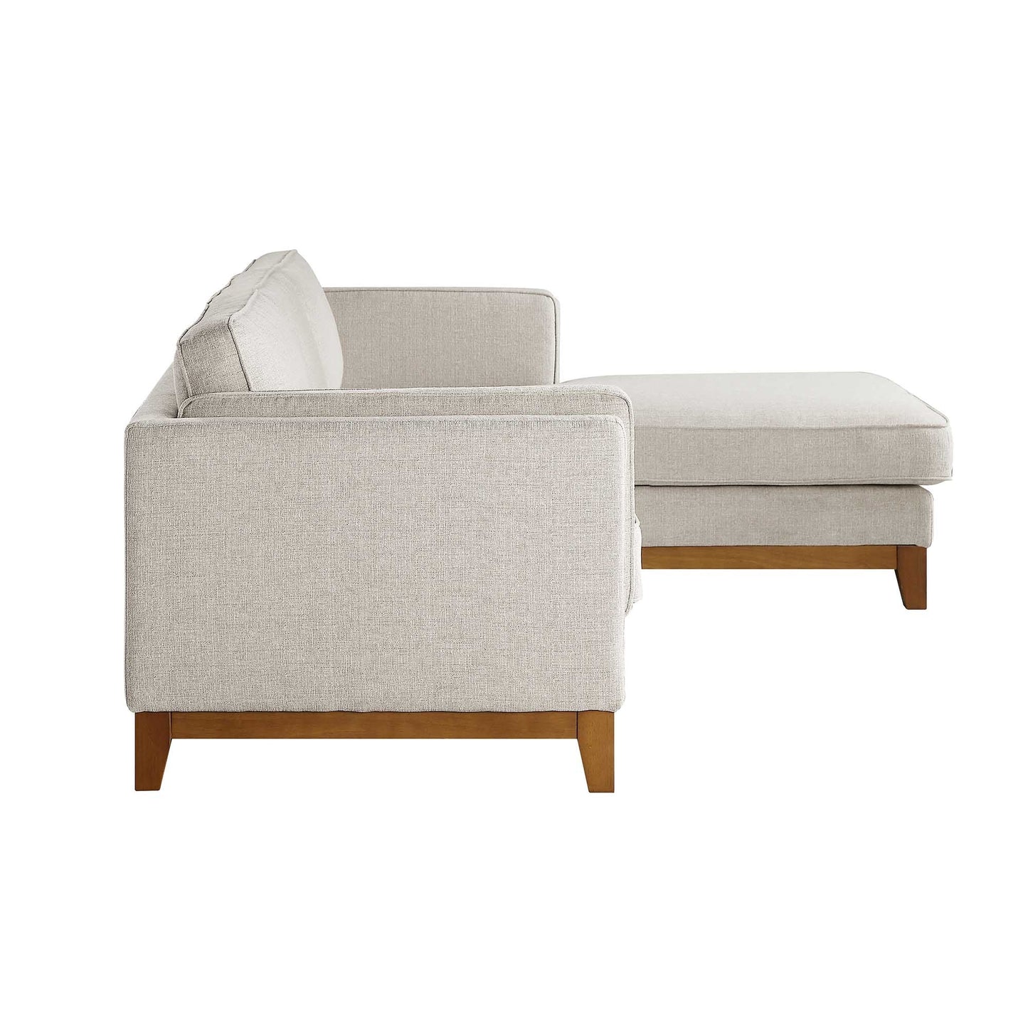 Canapé en tissu tissé Dipley Oatmeal, canapé Grande Chaise, orientation droite
