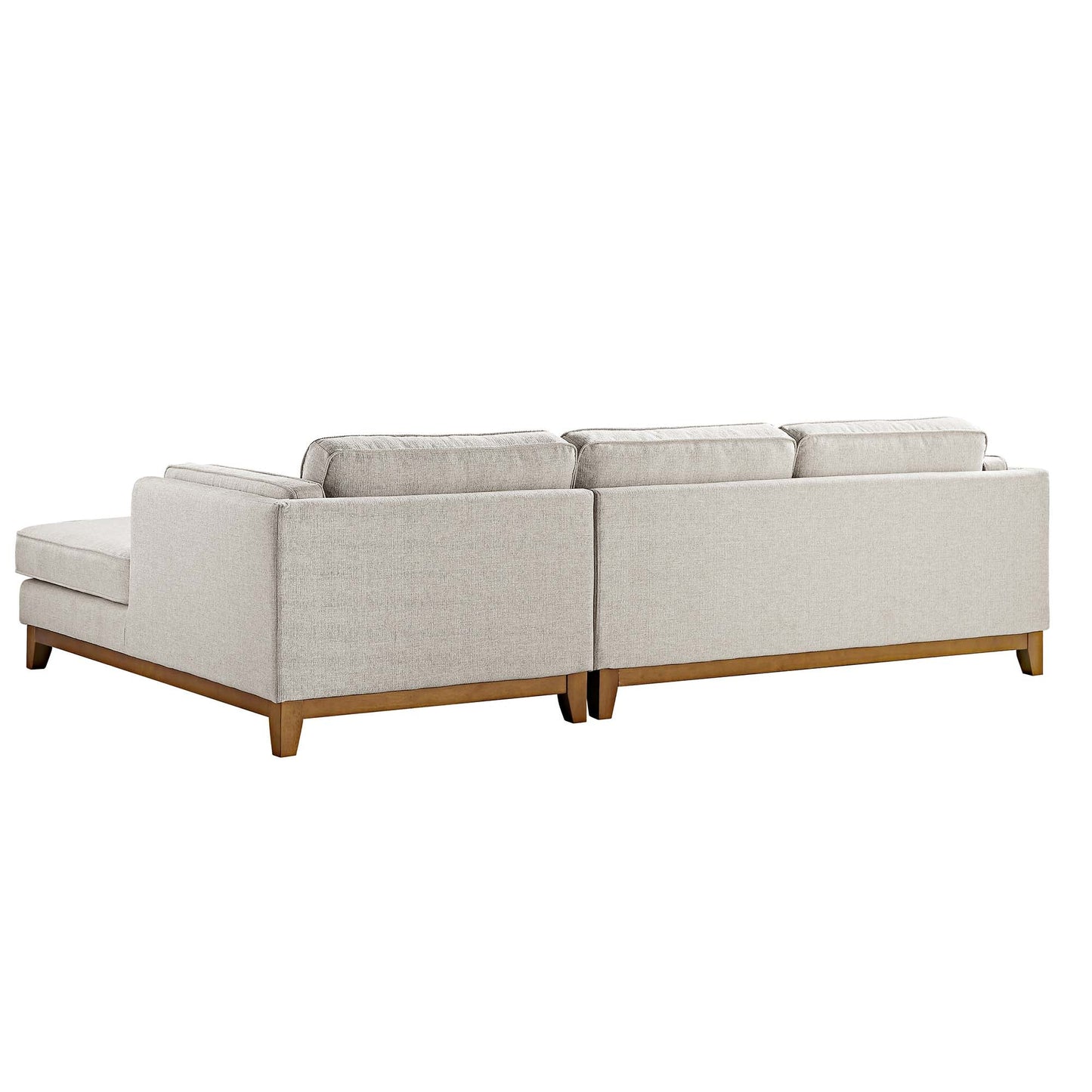 Canapé en tissu tissé Dipley Oatmeal, canapé Grande Chaise, orientation droite