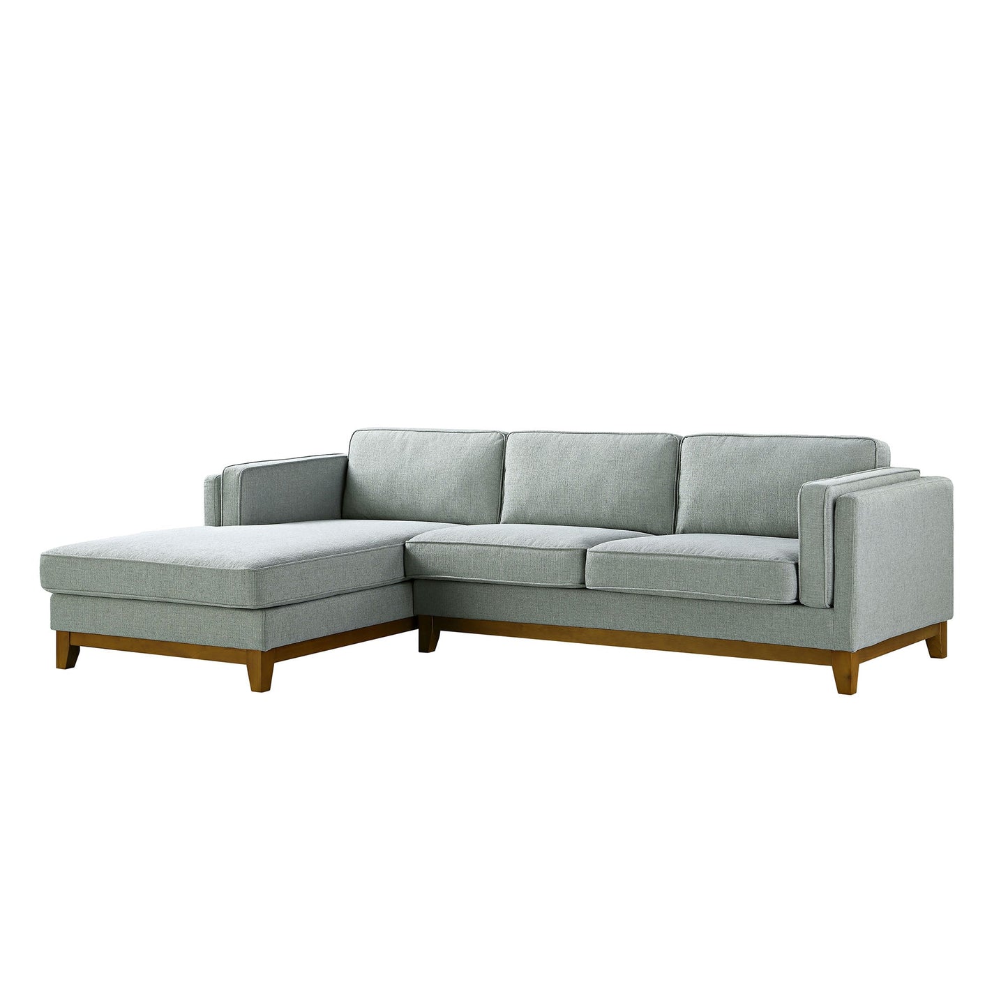 Canapé en tissu tissé Dipley Sage, canapé Grande Chaise, orientation gauche