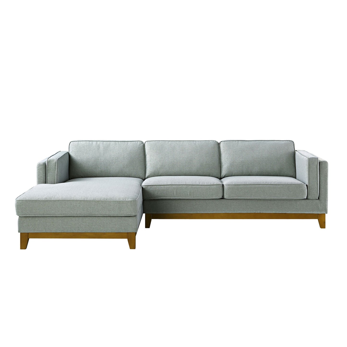 Canapé en tissu tissé Dipley Sage, canapé Grande Chaise, orientation gauche