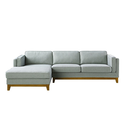 Canapé en tissu tissé Dipley Sage, canapé Grande Chaise, orientation gauche