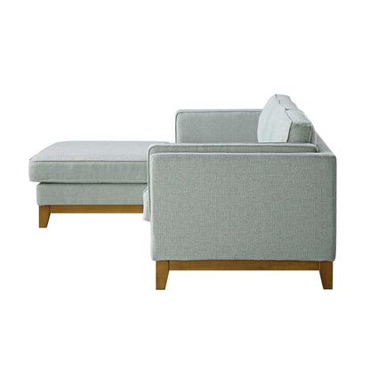 Canapé en tissu tissé Dipley Sage, canapé Grande Chaise, orientation gauche