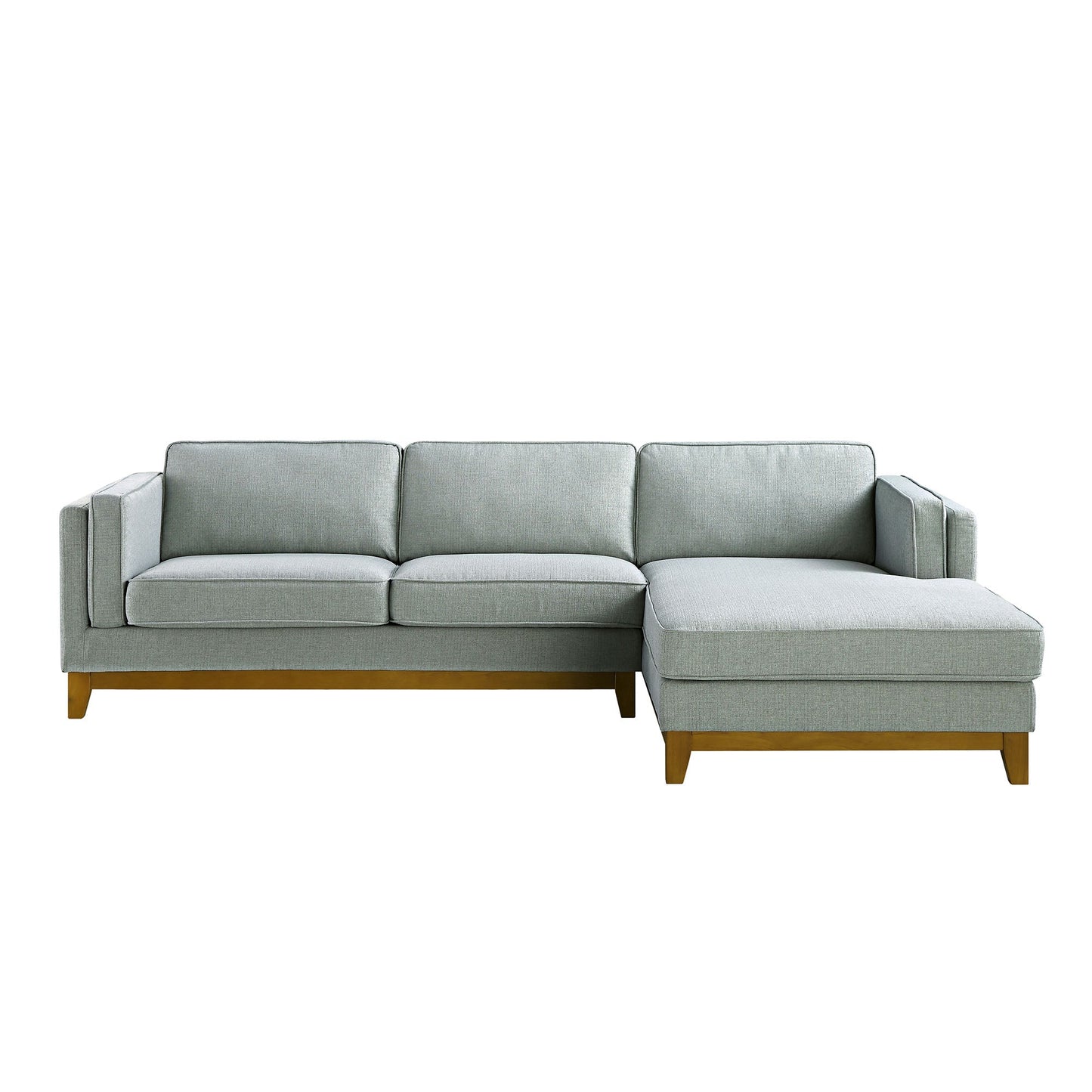 Canapé en tissu tissé Dipley Sage, canapé Grande Chaise longue orienté à droite