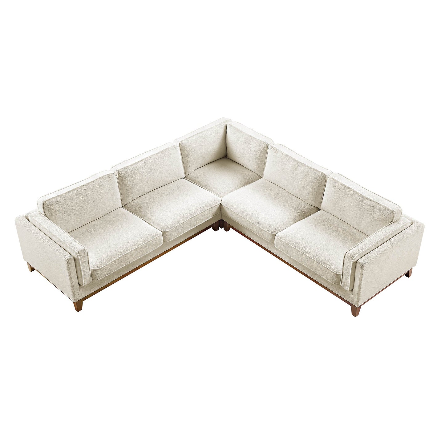 Grand canapé d'angle Dipley en tissu bouclé beige