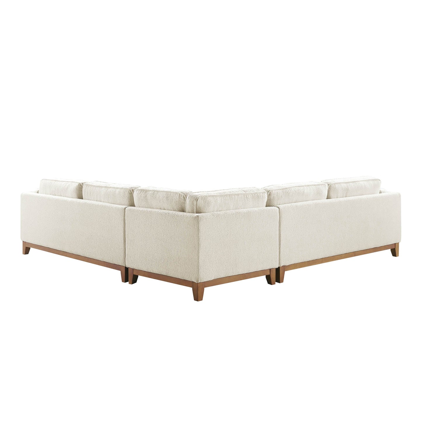 Grand canapé d'angle Dipley en tissu bouclé beige