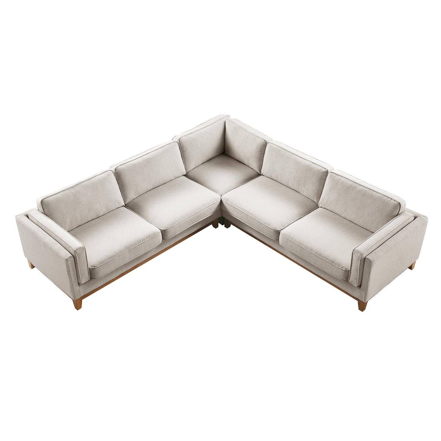 Canapé d'angle Dipley en tissu tissé avoine Grande