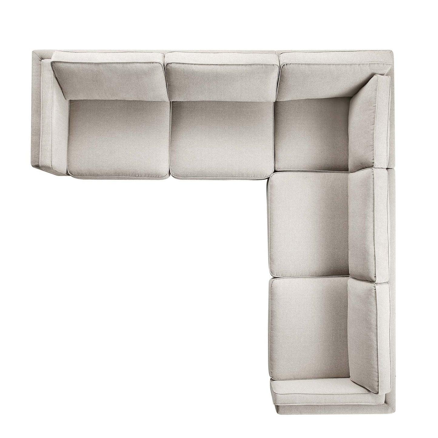 Canapé d'angle Dipley en tissu tissé avoine Grande