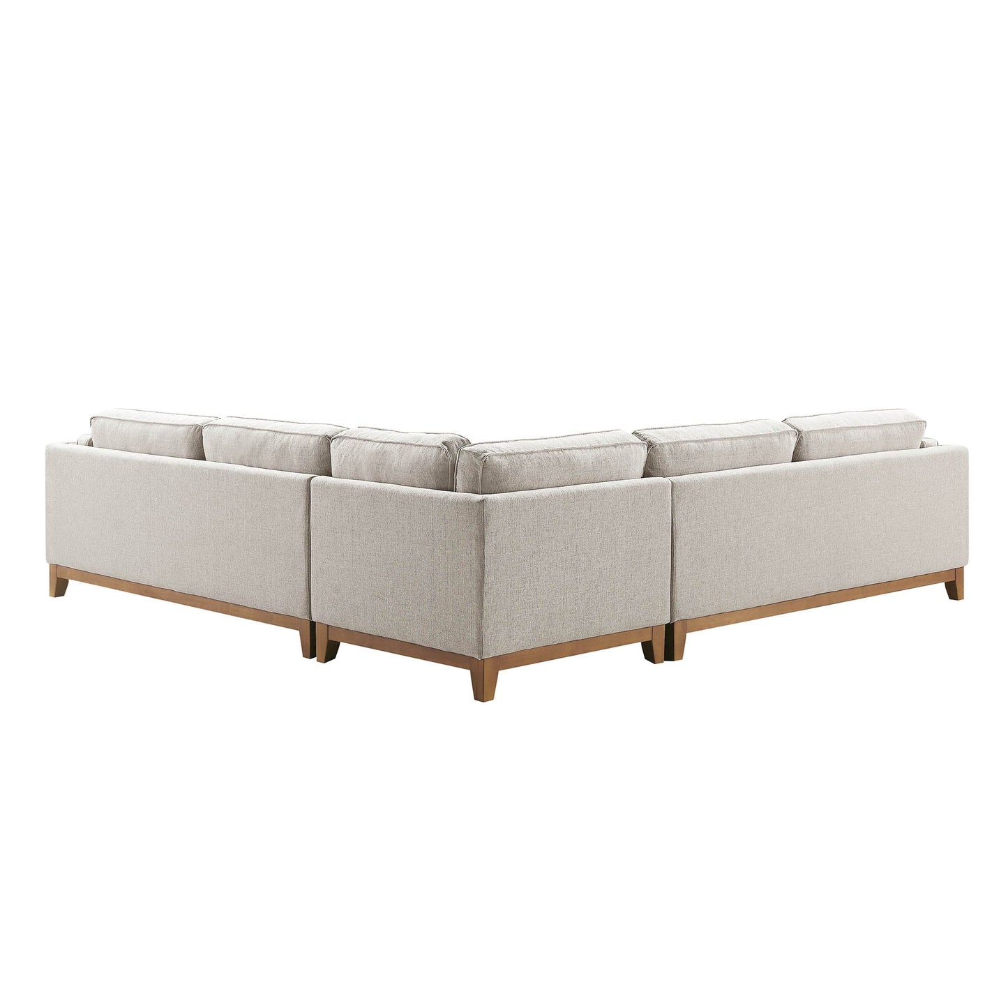 Canapé d'angle Dipley en tissu tissé avoine Grande