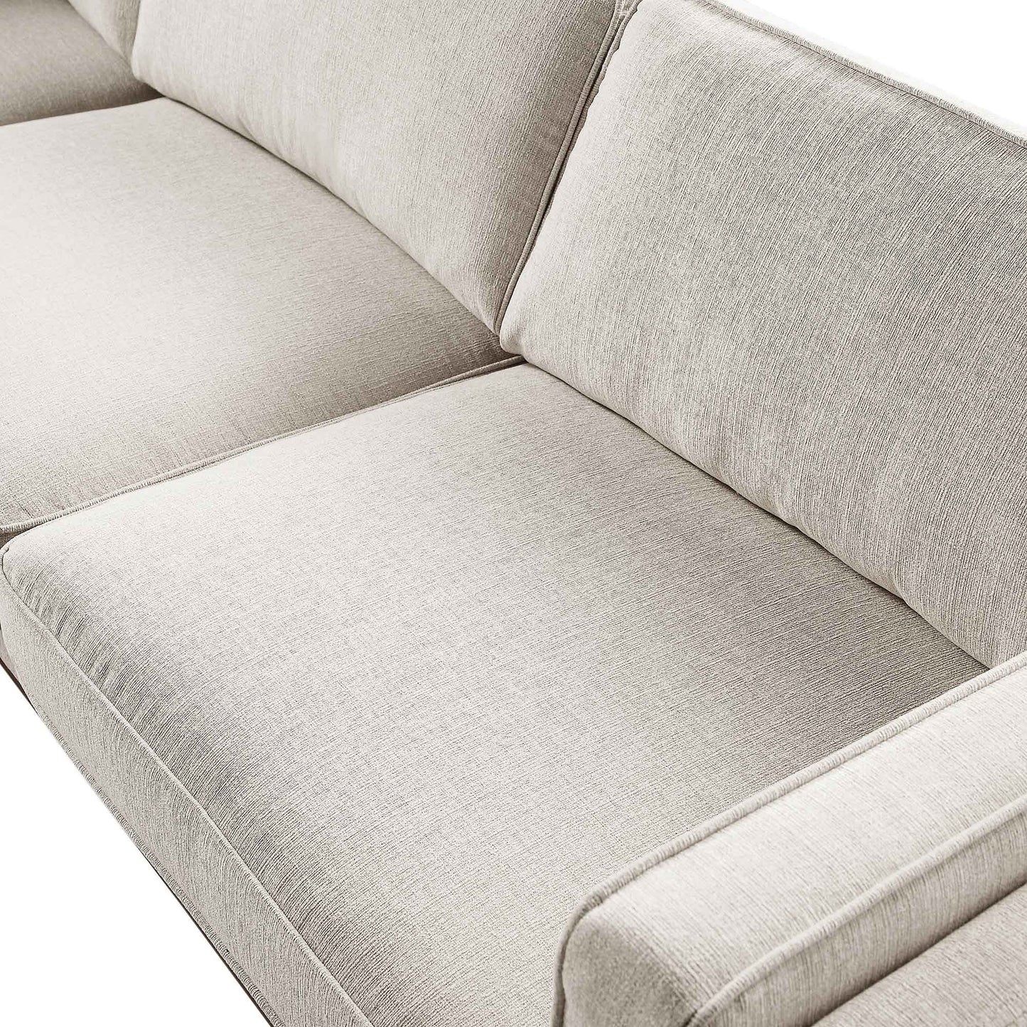 Canapé d'angle Dipley en tissu tissé avoine Grande