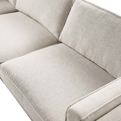 Canapé d'angle Dipley en tissu tissé avoine Grande