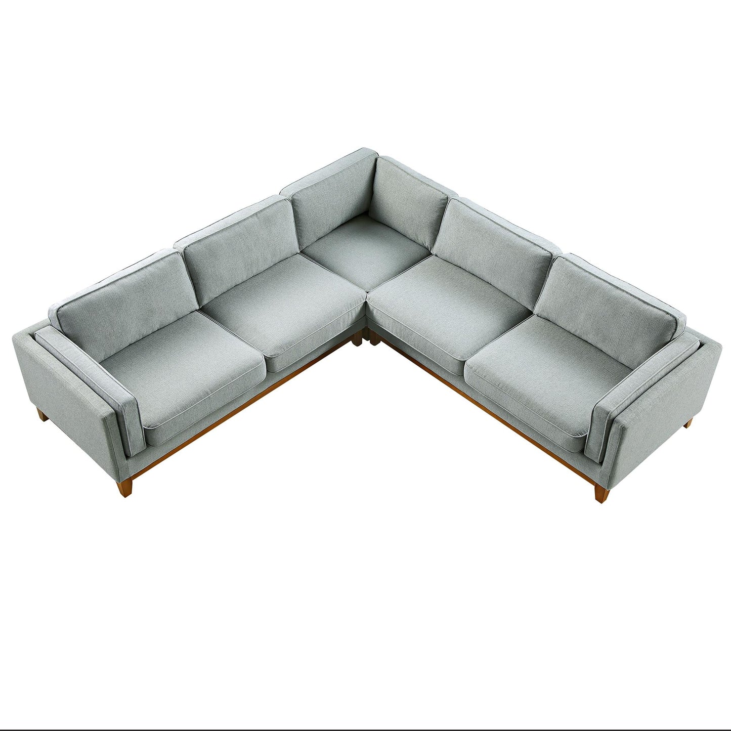 Canapé d'angle Dipley Sage en tissu tissé Grande