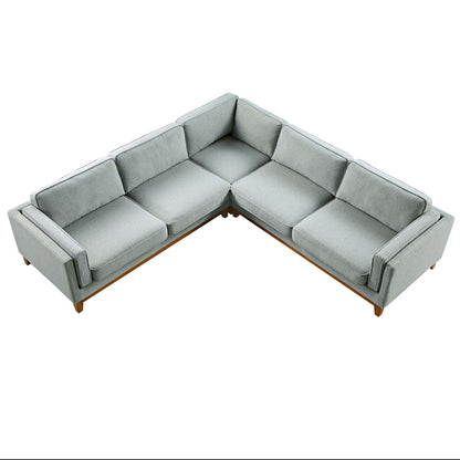 Canapé d'angle Dipley Sage en tissu tissé Grande