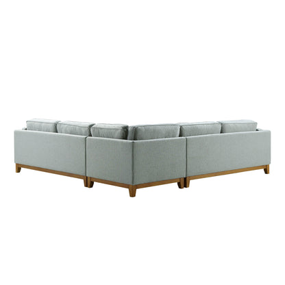 Canapé d'angle Dipley Sage en tissu tissé Grande