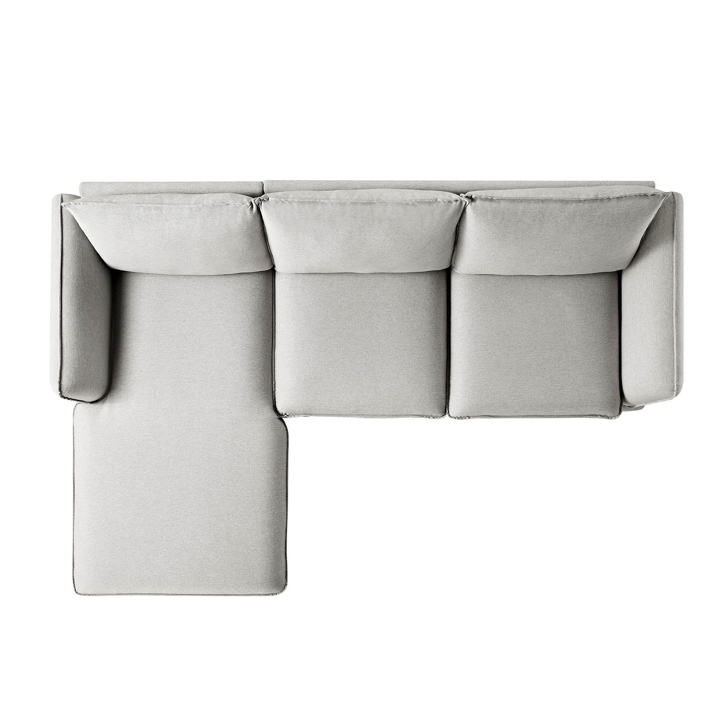 Canapé en tissu gris chiné Obriel, canapé Grande Chaise longue orienté à gauche