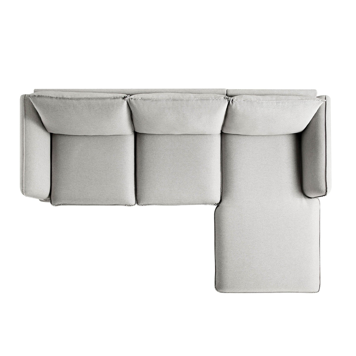 Canapé en tissu gris chiné Obriel, canapé Grande Chaise longue orienté à droite