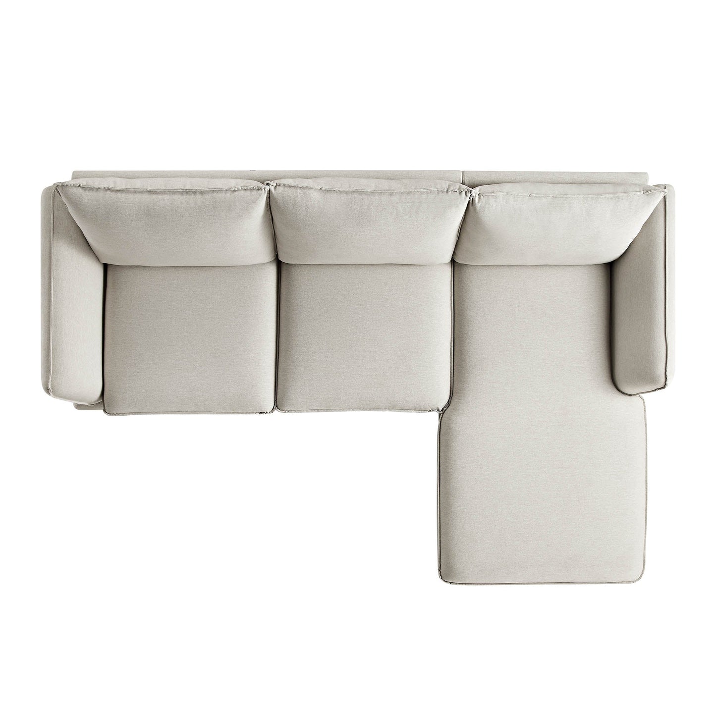 Canapé en tissu Obriel Oatmeal, canapé Grande Chaise, orientation droite