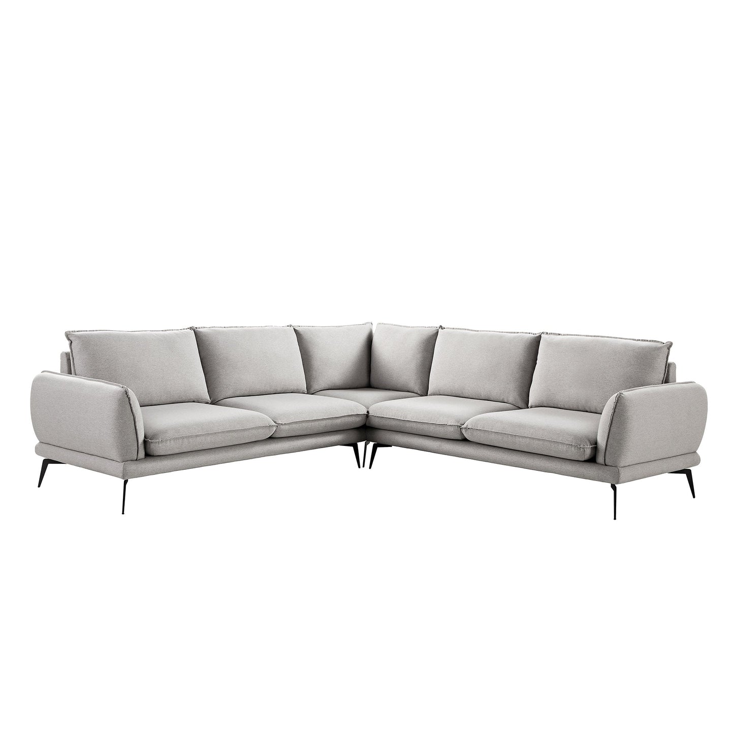 Canapé d'angle Grande en tissu gris chiné Obriel