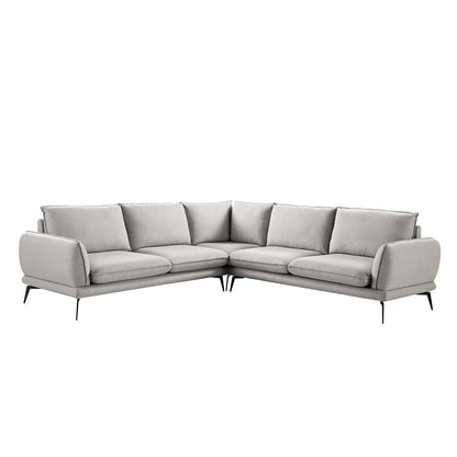 Canapé d'angle Grande en tissu gris chiné Obriel