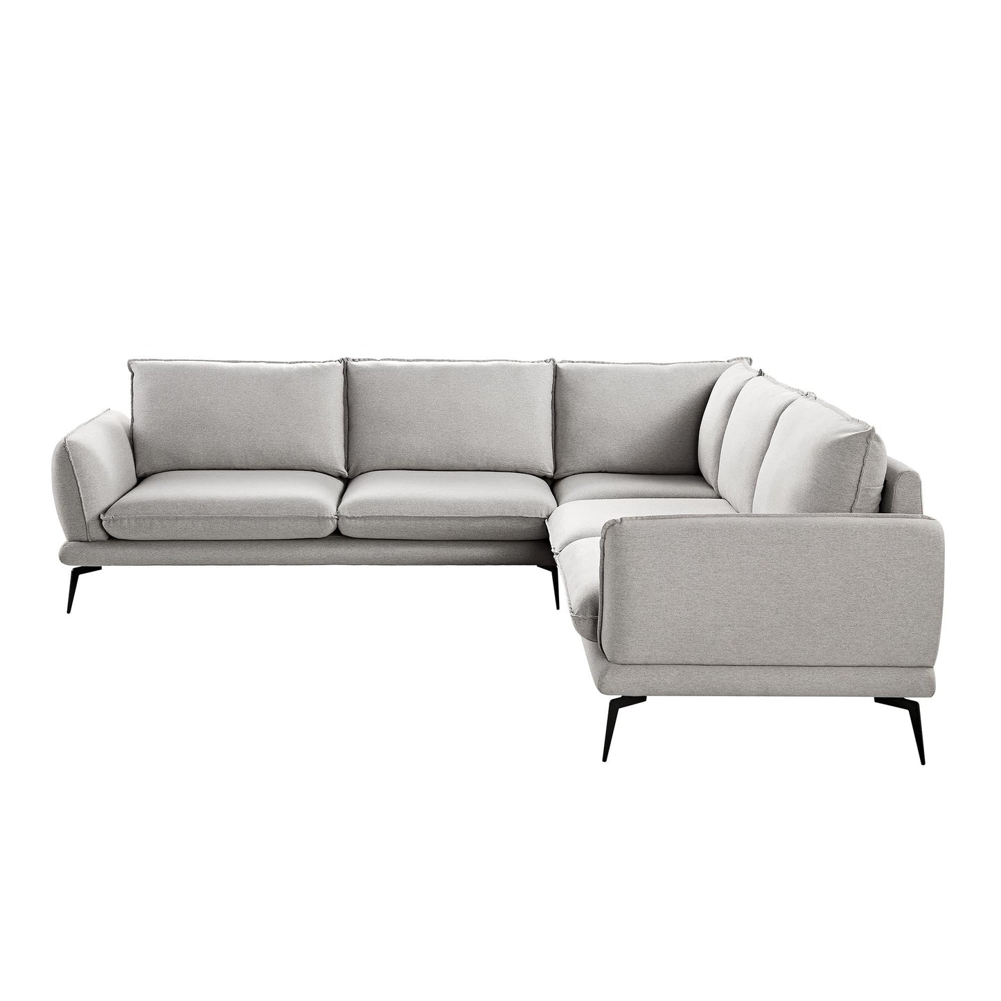 Canapé d'angle Grande en tissu gris chiné Obriel