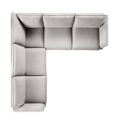 Canapé d'angle Grande en tissu gris chiné Obriel