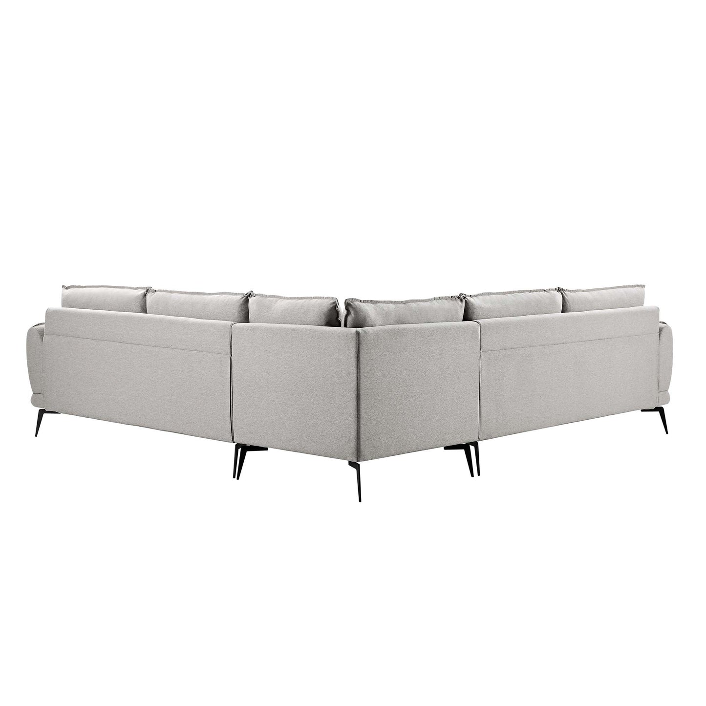 Canapé d'angle Grande en tissu gris chiné Obriel