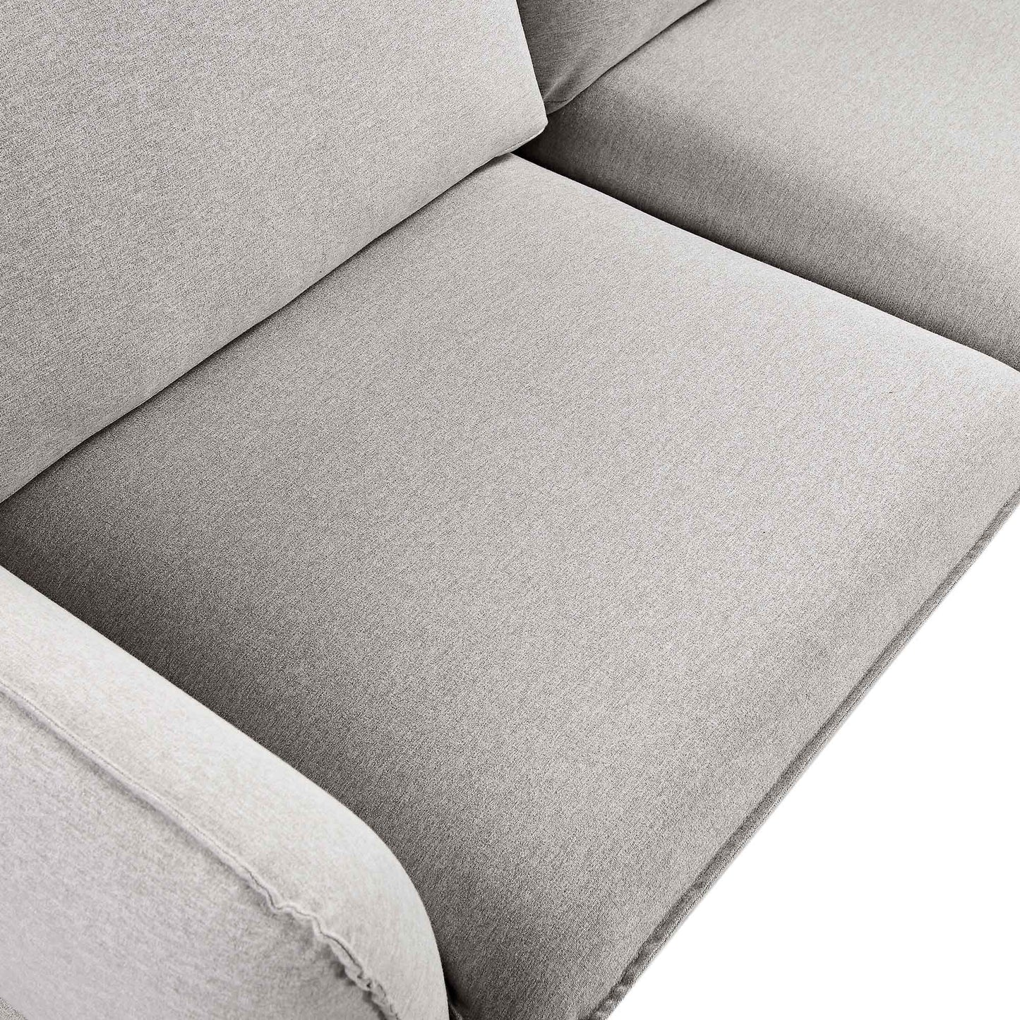 Canapé d'angle Grande en tissu gris chiné Obriel