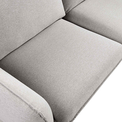 Canapé d'angle Grande en tissu gris chiné Obriel