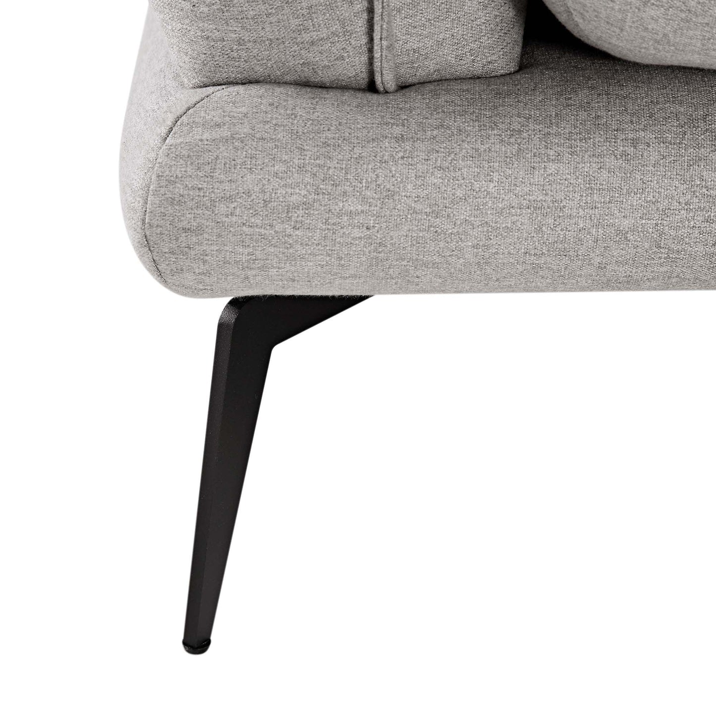 Canapé d'angle Grande en tissu gris chiné Obriel