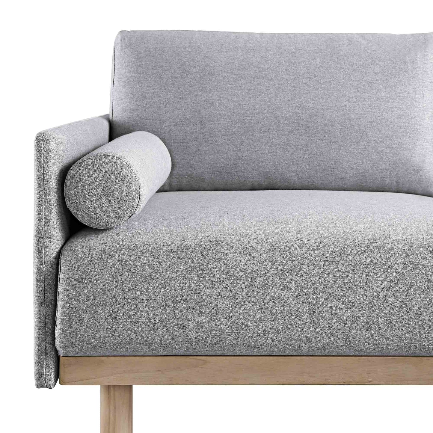 Canapé 3 places en tissu gris chiné, grand canapé méridienne orienté à droite