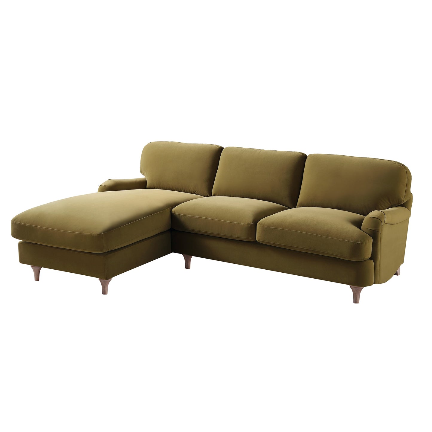 Canapé Daphnis Fudge Velvet, Grande Chaise Longue orientée à gauche
