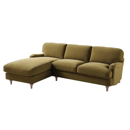 Canapé Daphnis Fudge Velvet, Grande Chaise Longue orientée à gauche
