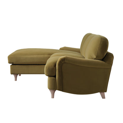 Canapé Daphnis Fudge Velvet, Grande Chaise Longue orientée à gauche
