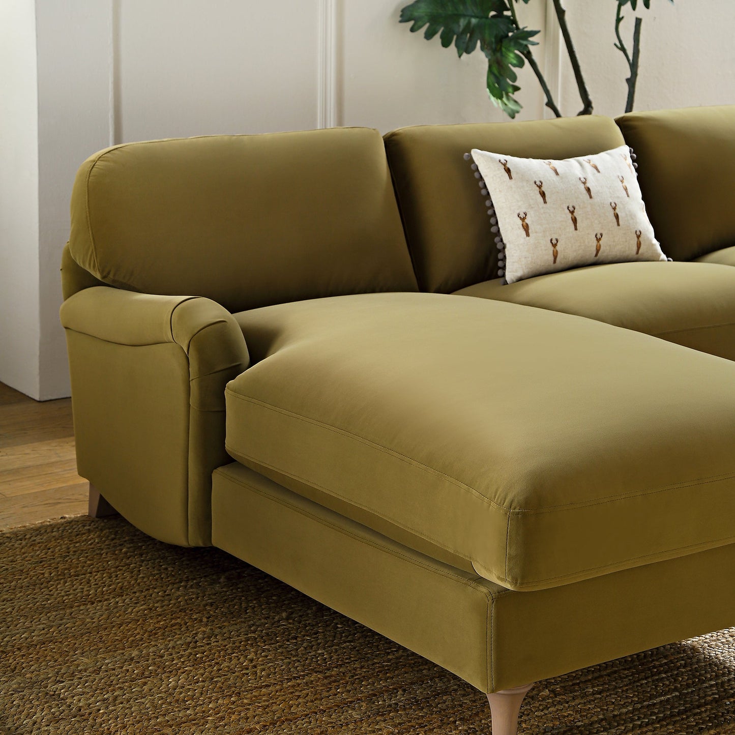 Canapé Daphnis Fudge Velvet, Grande Chaise Longue orientée à gauche