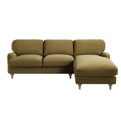 Canapé Daphnis Fudge Velvet, Grande Chaise Longue, orientation droite