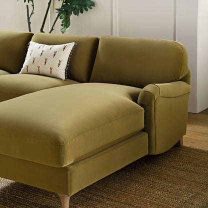 Canapé Daphnis Fudge Velvet, Grande Chaise Longue, orientation droite