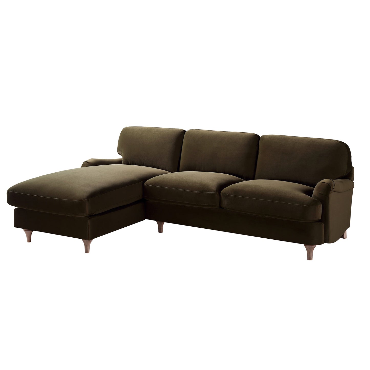 Canapé Daphnis en velours d'algues, Grande Chaise Longue orientée à gauche