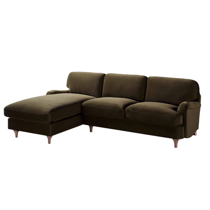 Canapé Daphnis en velours d'algues, Grande Chaise Longue orientée à gauche