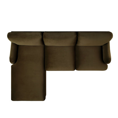 Canapé Daphnis en velours d'algues, Grande Chaise Longue orientée à gauche
