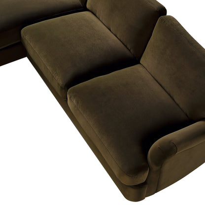 Canapé Daphnis en velours d'algues, Grande Chaise Longue orientée à gauche