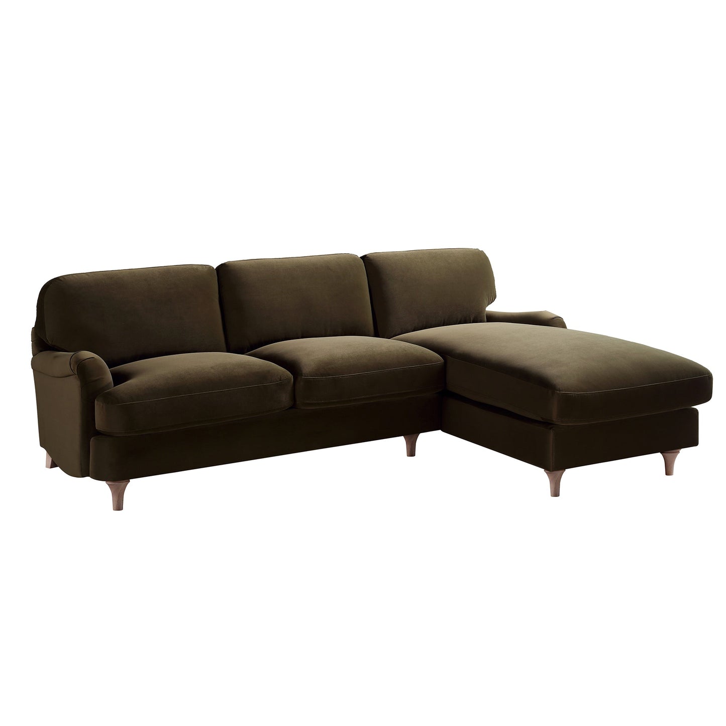 Canapé Daphnis en velours d'algues, Grande Chaise Longue orientée à droite
